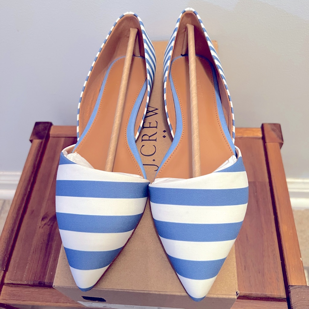 J.Crew Women Stripe Zoe D’orsay Flats
